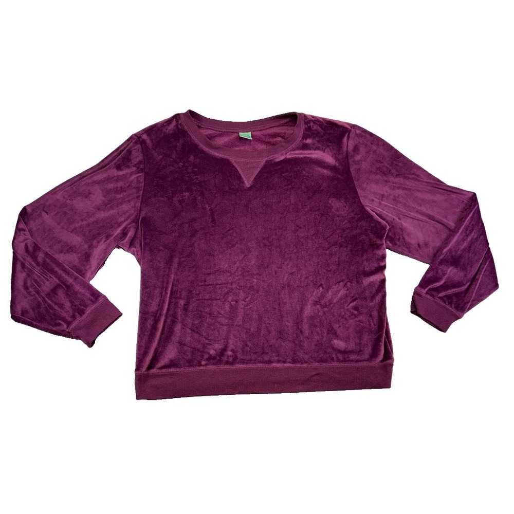 Honeydew Purple Velour Pullover Lightweight Sweatshirt Sz 2x Comfy Loungewear